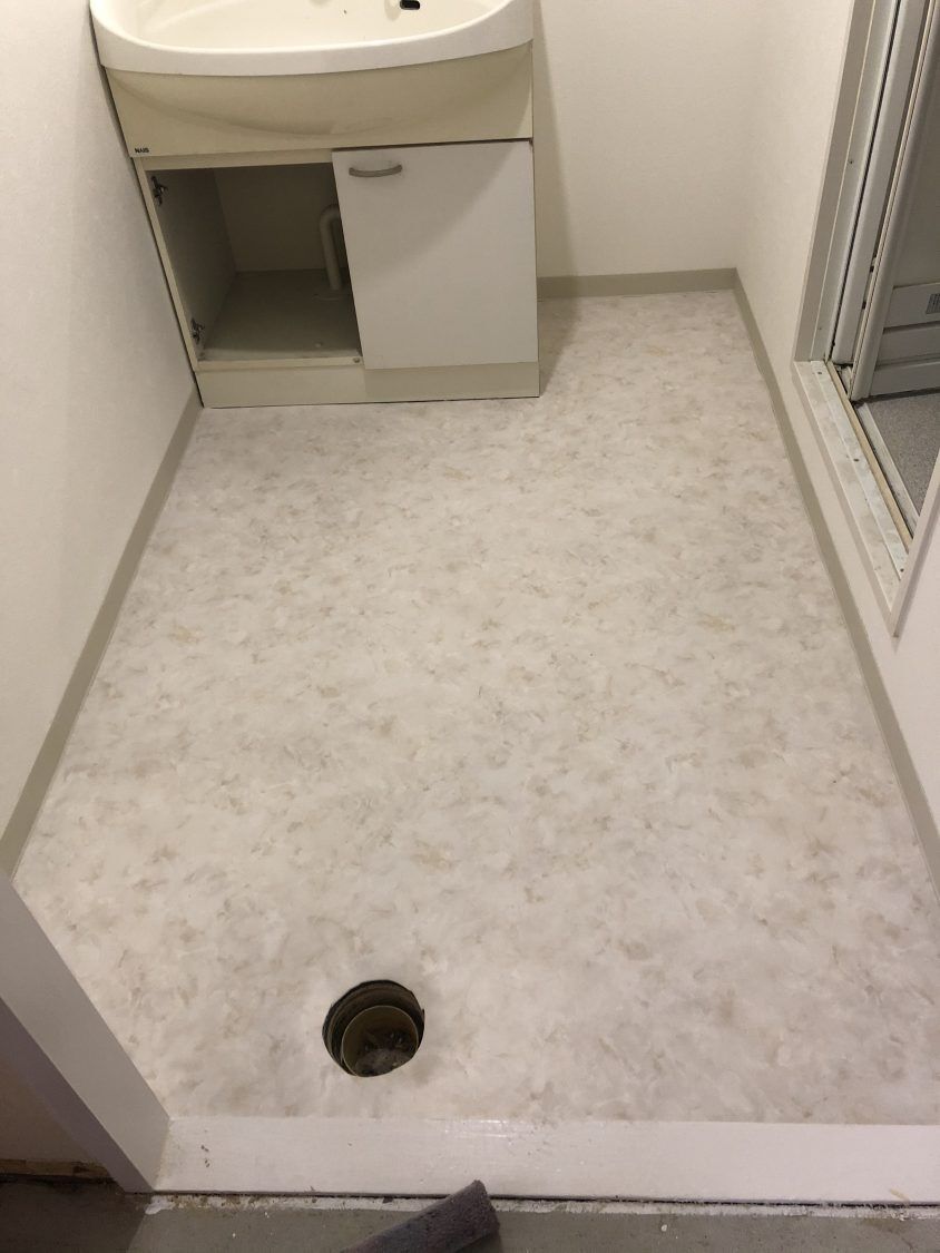 洗面所 床CFシート工事